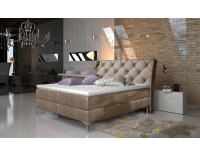 Čalúnená manželská posteľ s úložným priestorom Amika 180 - hnedá