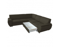 Rohová sedačka s rozkladom a úložným priestorom Amila Roh P - tmavohnedá