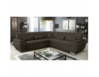 Rohová sedačka s rozkladom a úložným priestorom Amila Roh L - tmavohnedá