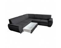 Rohová sedačka s rozkladom a úložným priestorom Amila Roh L - tmavosivá