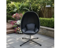 Závesné skladacie kreslo Anas - čierna