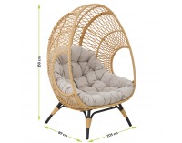 Ratanové kreslo Andros - prírodná / čierna / béžová