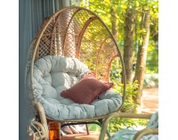 Ratanové kreslo Andros - prírodná / čierna / béžová