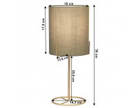 Stolná lampa Anele - sivohnedá (taupe) / medená