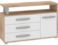Komoda Angel ANG-04 - sonoma svetlá / biely lesk