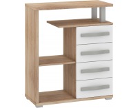 Regál Angel ANG-10 - sonoma svetlá / biely lesk