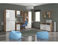 Komoda Angel ANG-06 - sonoma svetlá / biely lesk