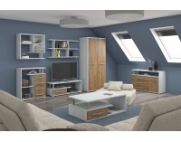 Policová skriňa Angel ANG-01 1D - craft biely / craft zlatý