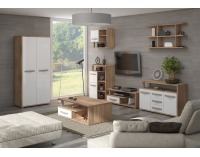 Komoda Angel ANG-06 - sonoma svetlá / biely lesk