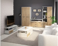 Policová skriňa Angel ANG-01 1D - craft biely / craft zlatý