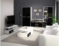 Obývacia izba Angel - biela / čierny lesk