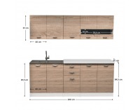 Kuchynská linka Anita New 200 - dub sonoma / biela