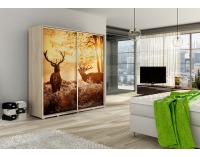 Šatníková skriňa s posuvnými dverami Jeleň 2D - sonoma svetlá