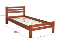 Drevená jednolôžková posteľ s roštom Antalya WB-90 - jabloň
