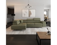Rohová sedačka s rozkladom a úložným priestorom Anton Roh L - olivovo zelená