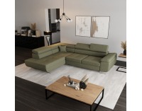 Rohová sedačka s rozkladom a úložným priestorom Anton Roh L - olivovo zelená