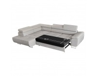 Rohová sedačka s rozkladom a úložným priestorom Anton Roh L - svetlosivá