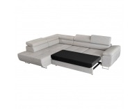 Rohová sedačka s rozkladom a úložným priestorom Anton Roh L - svetlosivá