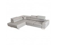 Rohová sedačka s rozkladom a úložným priestorom Anton Roh L - svetlosivá