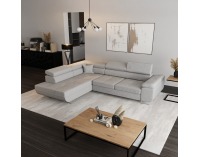 Rohová sedačka s rozkladom a úložným priestorom Anton Roh L - svetlosivá