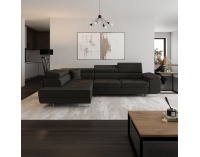 Rohová sedačka s rozkladom a úložným priestorom Anton Roh L - tmavosivá