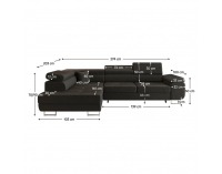 Rohová sedačka s rozkladom a úložným priestorom Anton Roh L - tmavosivá