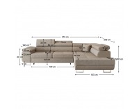 Rohová sedačka s rozkladom a úložným priestorom Anton Roh P - béžová