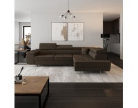 Rohová sedačka s rozkladom a úložným priestorom Anton Roh P - hnedá