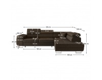 Rohová sedačka s rozkladom a úložným priestorom Anton Roh P - hnedá