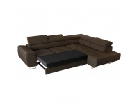 Rohová sedačka s rozkladom a úložným priestorom Anton Roh P - hnedá