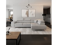 Rohová sedačka s rozkladom a úložným priestorom Anton Roh P - svetlosivá