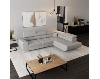 Rohová sedačka s rozkladom a úložným priestorom Anton Roh P - svetlosivá