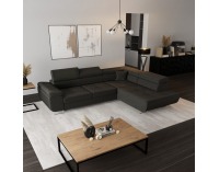 Rohová sedačka s rozkladom a úložným priestorom Anton Roh P - tmavosivá