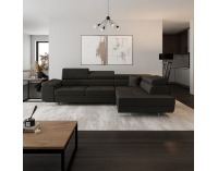 Rohová sedačka s rozkladom a úložným priestorom Anton Roh P - tmavosivá