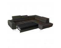 Rohová sedačka s rozkladom a úložným priestorom Anton Roh P - tmavosivá