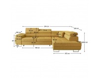 Rohová sedačka s rozkladom a úložným priestorom Anton Roh P - žltá