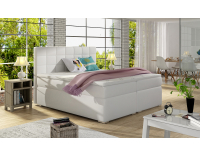 Čalúnená manželská posteľ s úložným priestorom Anzia 160 - biela