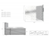 Čalúnená manželská posteľ s úložným priestorom Anzia 180 - sivá