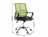 Kancelárska stolička s podrúčkami Apolo - zelená / čierna