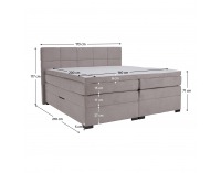 Boxspringová manželská pocketová posteľ April 160x200 cm - sivohnedá (taupe)