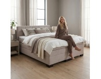 Boxspringová manželská pocketová posteľ April 160x200 cm - sivohnedá (taupe)