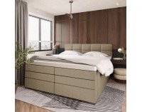 Boxspringová manželská pocketová posteľ April 180x200 cm - sivohnedá (taupe)