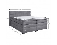 Boxspringová manželská pocketová posteľ April 200x200 cm - sivá
