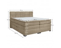 Boxspringová manželská pocketová posteľ April 200x200 cm - sivohnedá (taupe)