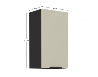 Horná kuchynská skrinka Araka 40 G-72 1F - kašmír / čierna