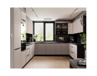 Horná kuchynská skrinka Araka 50 NAGU-36 1F - kašmír / čierna