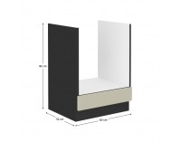 Dolná kuchynská skrinka Araka 60 D GAZ BB - kašmír / čierna