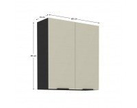 Horná kuchynská skrinka Araka 80 G-90 2F - kašmír / čierna