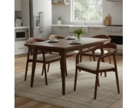 Jedálenská stolička Ardet - orech / béžová