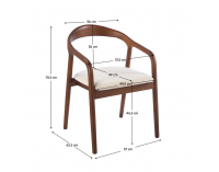 Jedálenská stolička Ardet - orech / béžová